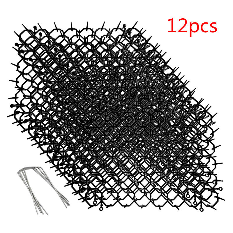 12pcs Pet Dog Cat Scat Mat Animal Deterrent Repellent Scarer Spike Tool Black