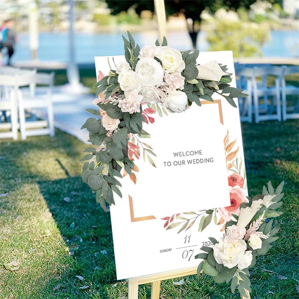 Flower Swag Handmade Wedding Arch Draping Wall Wedding Car Table Decor