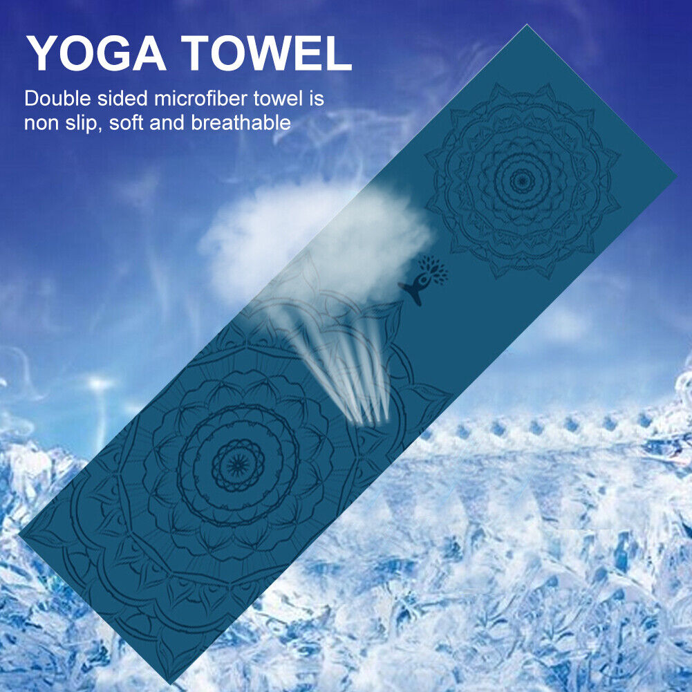 Portable Double Layer Printed Yoga Towel Quick Drying Pilates Towels (B)