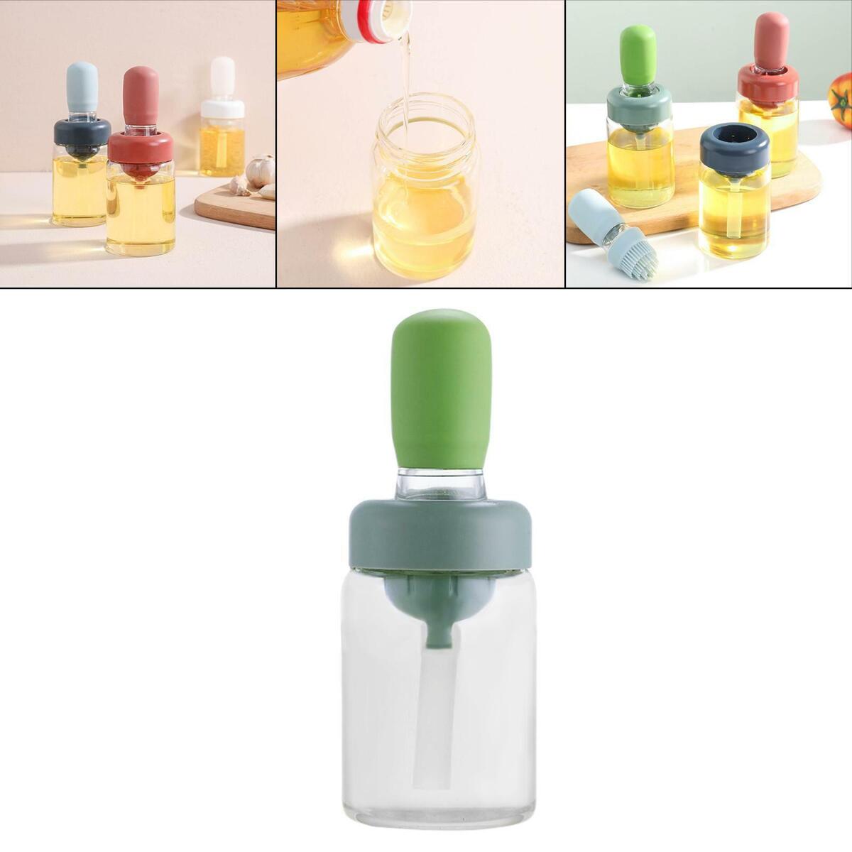Set of 3  Oil Bottle with Brush for  Pastry Cooking BBQ Sauce