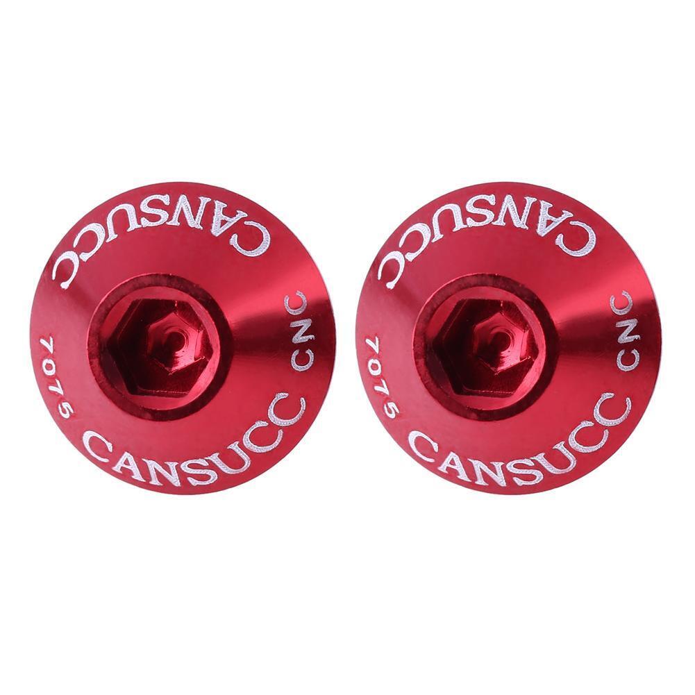 2pcs Aluminum Bicycle Water Bottle Cage Bolt Bottle Holder M5x10mm(Red)