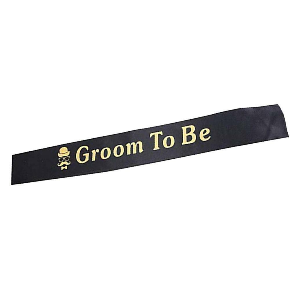 Groom to Be Sash Band Bachelor Bridal  Decorations Black