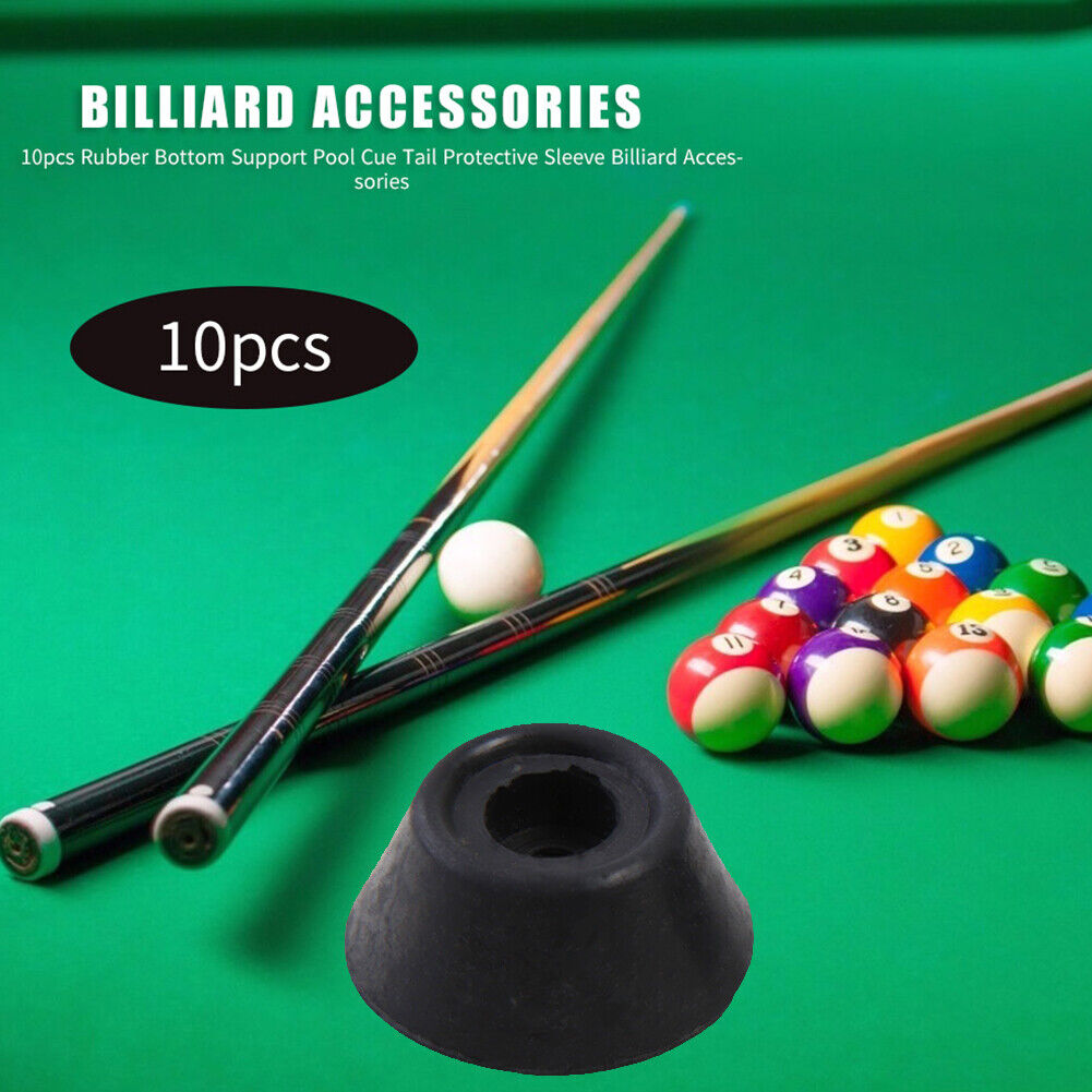 10pcs Rubber Pool Cue Tip Billiard Snooker Bottom Pole Tail Protector Cover