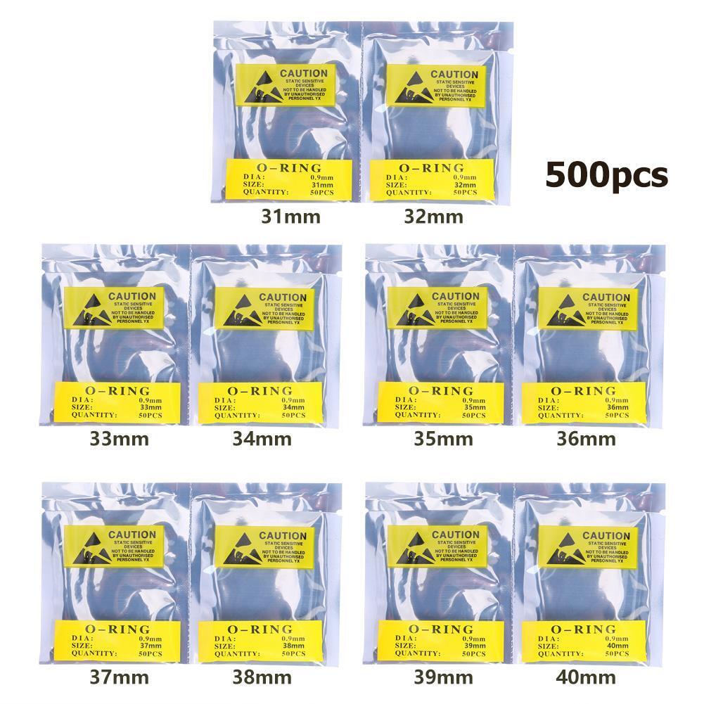 500pcs 0.9mm 31-40mm Rubber O-Ring Watch Back Seal Gasket Watch Repair Tool