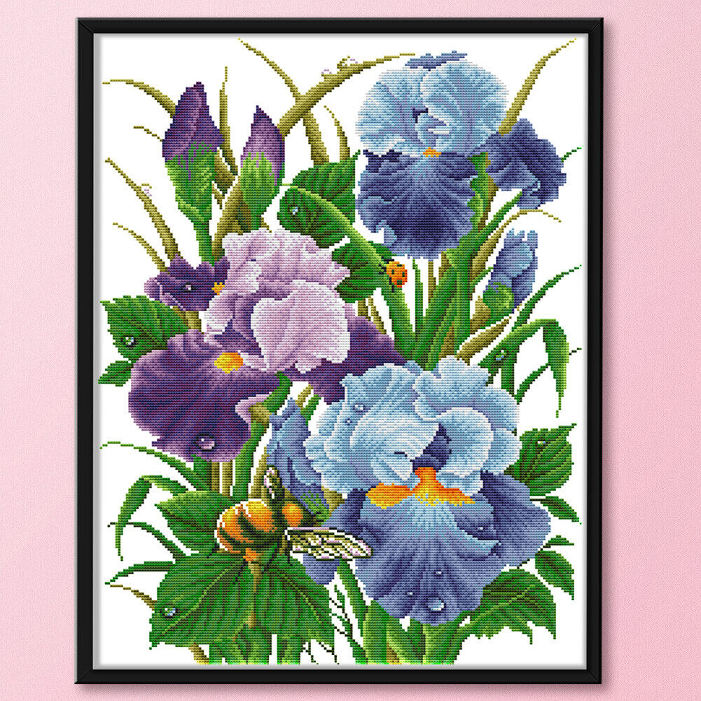 Iris 14CT Stamped Cotton DIY Cross Stitch Hanger Decor Embroidery (H791)
