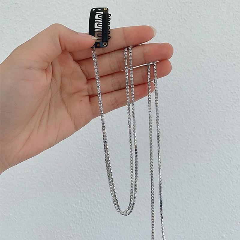 Multi Strand Crystal Tassel Chains Hair Extension Chain Hip-pop Hair Accessories