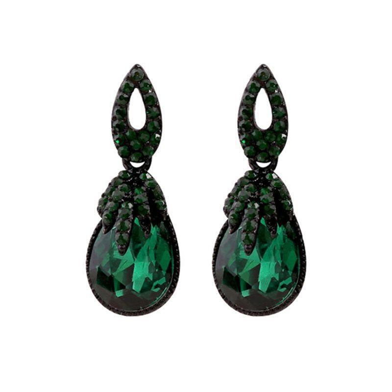 Gorgeous Dark Green Water Drops Earrings Jewelry Gifts for Female Anniversary