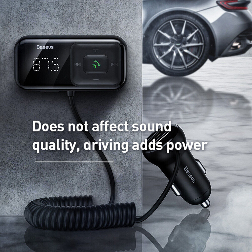 Baseus T Typed S-16 FM Transmitter Bluetooth-compatible Handsfree Car Kit M