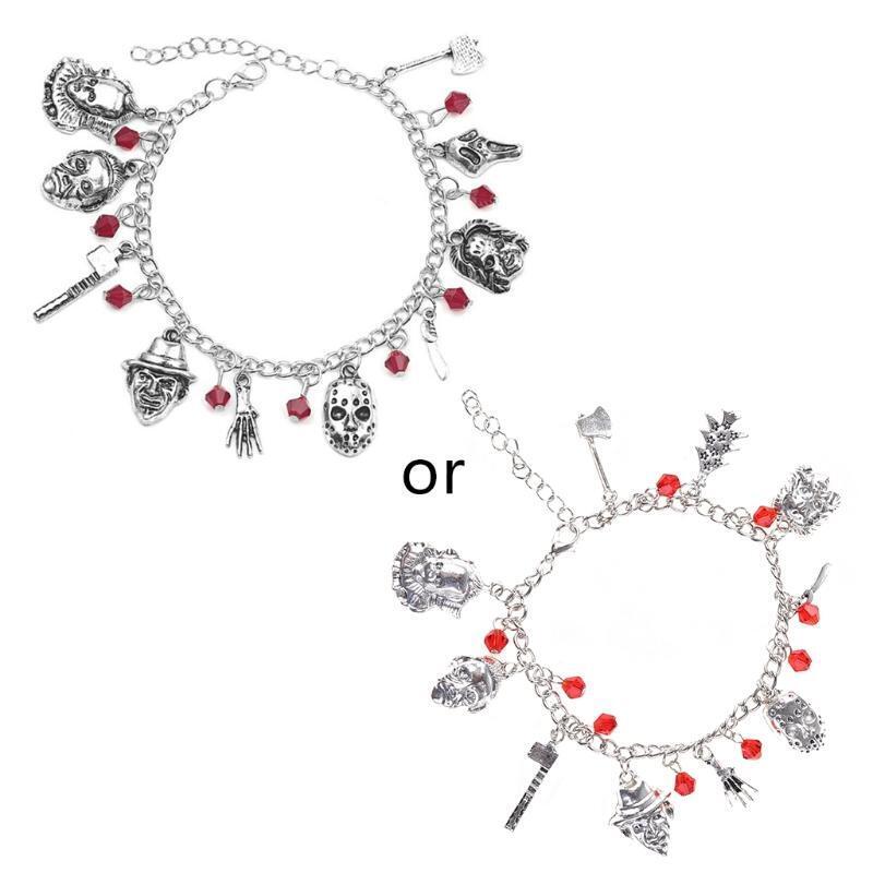 Horror Movie Charm Bracelet Ghost Chain Men Women Halloween Costume Jewelry Gift