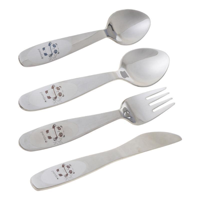 Cute Baby Mini Utensils Anti-drop Tableware for 6-14 Month Panda Pattern