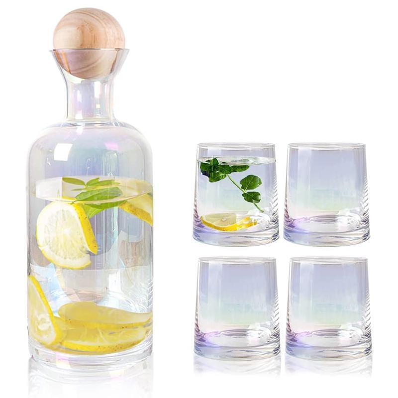 Cold Water Kettle Clear Glass Water Pitcher for Hot/Cold Lemonade Juice Beverage