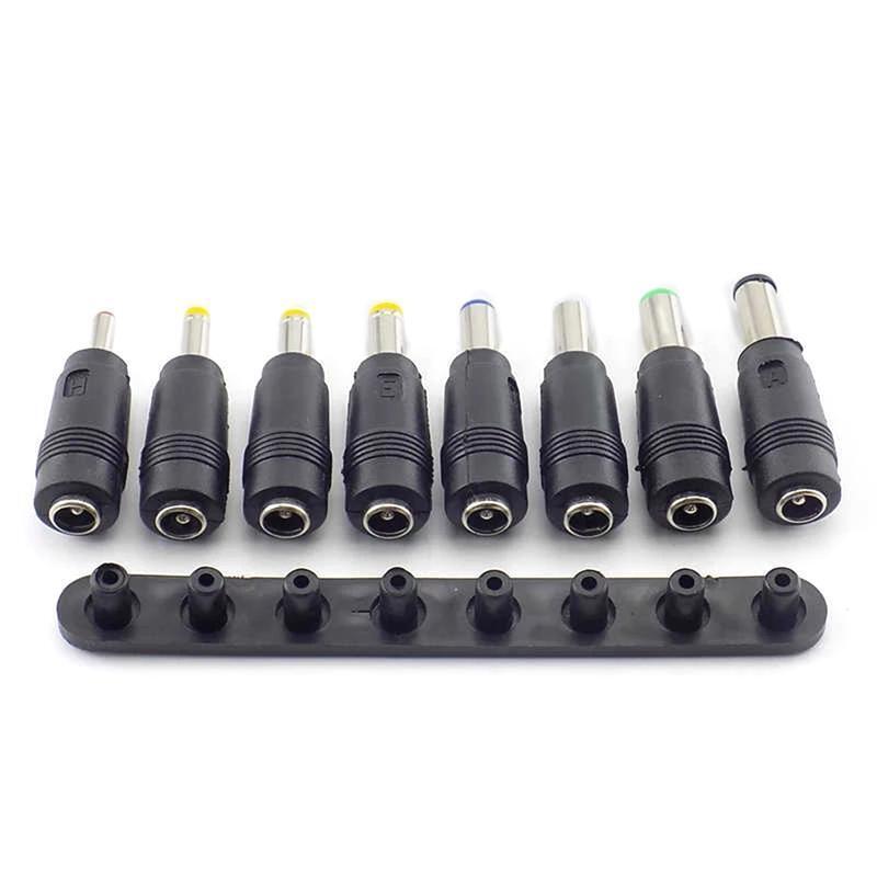 DC Power Supply Jack Sets 5.5x2.1mm Adapter To 8 Plugs Connector For Laptop