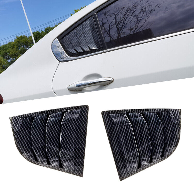 Carbon Fiber Style Side Vent Rear Window Quarter Louver Fit For Kia K3 Forte