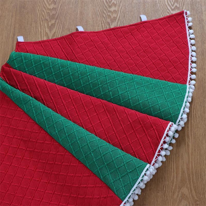 Christmas Tree Skirt 48-inch Knitted Mat Xmas Tree Base Cover Holiday Ornaments