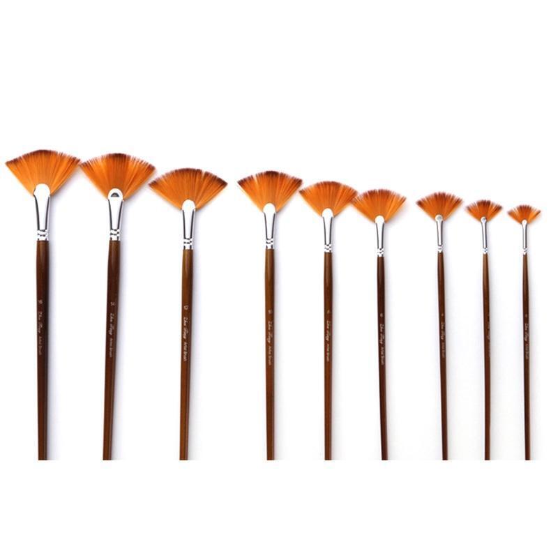 Fan-shape Paintbrush Artists Paint Brush for Acrylic Watercolor Gouache Painting