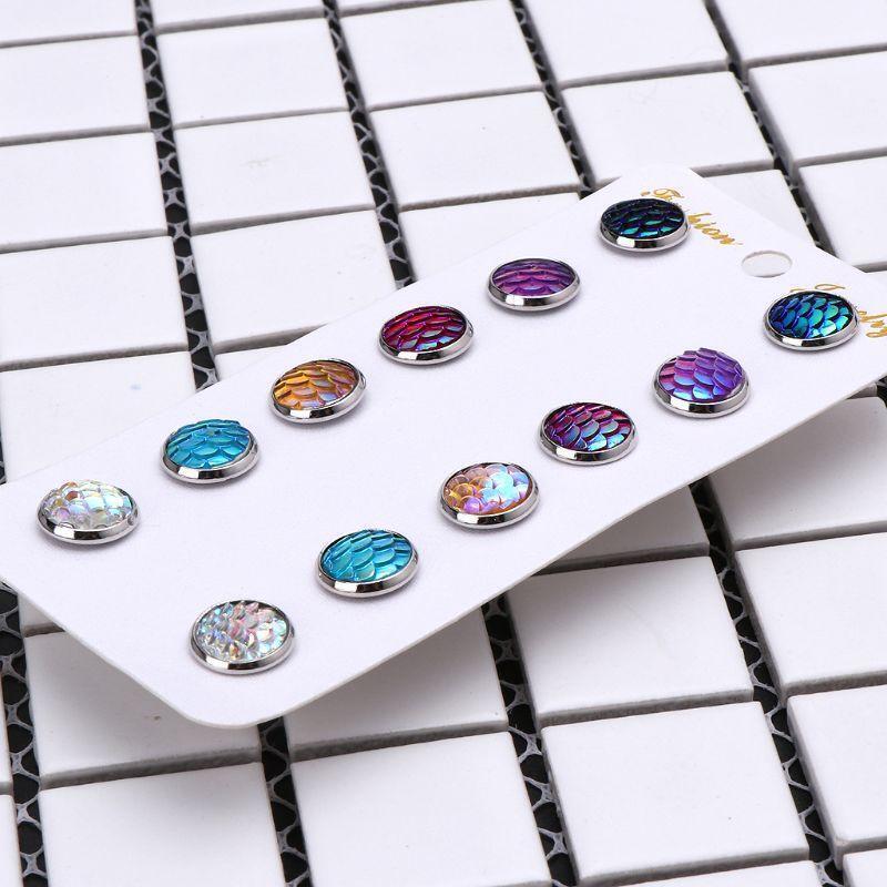 Beautiful Fish Pattern Stud Earrings 6 Pairs/Set Popular Earrings for Daily Wear