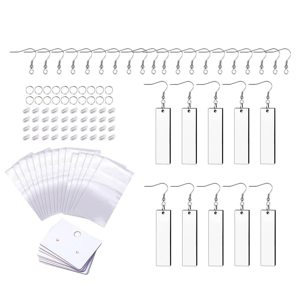 30Pcs Sublimation Earring Blanks Rectangle Unfinished MDF for DIY Crafts