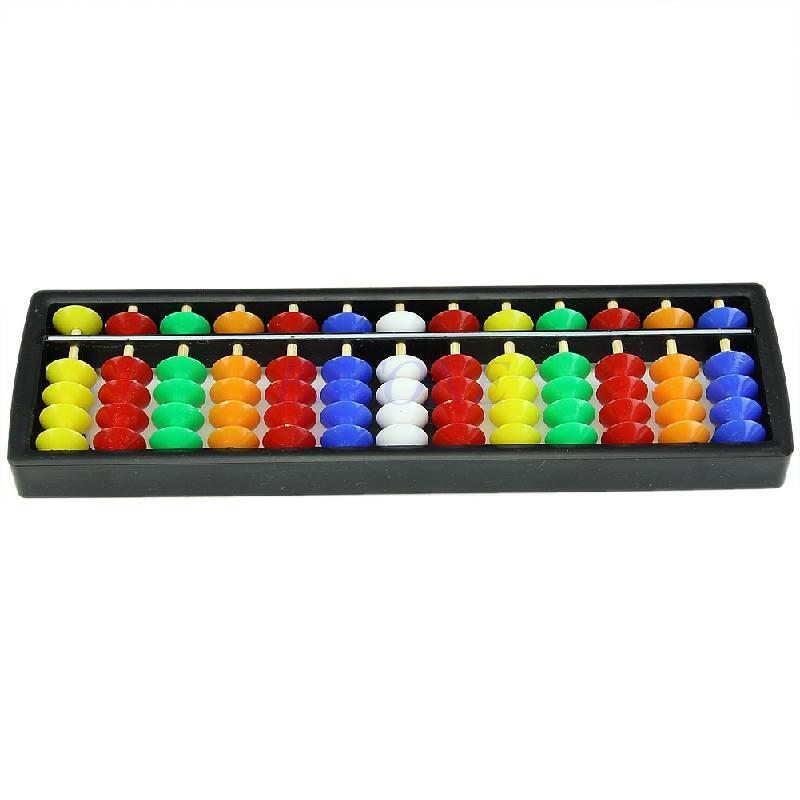 Portable Arithmetic Soroban w/ Colorful Beads Mathematics Calculate Tool Abacus