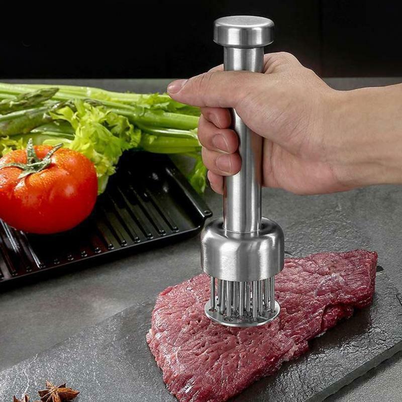 21 Blades Needle Meat Tenderizer With Cleaning Brush Enhance Meat Flavor Tool