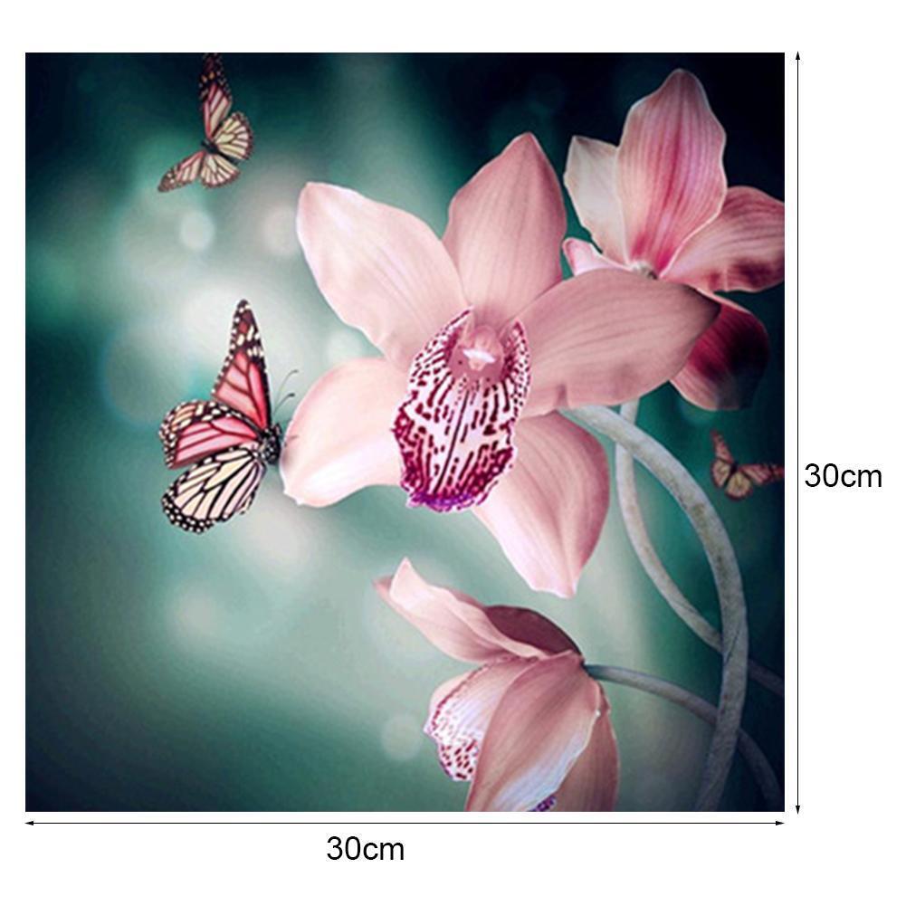 5D Diamond Painting Orchid Flower Embroidery Cross Stitch Craft Home Decor