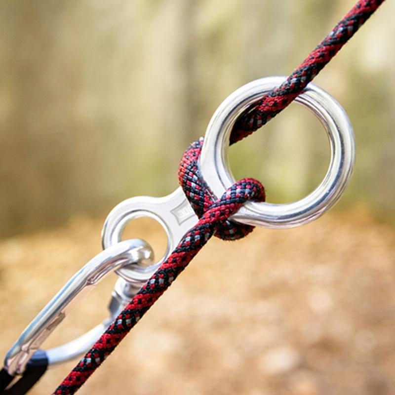 35KN Rock Climbing Descender Horns 8 Words Ring Downhill Family Outdoor Ring