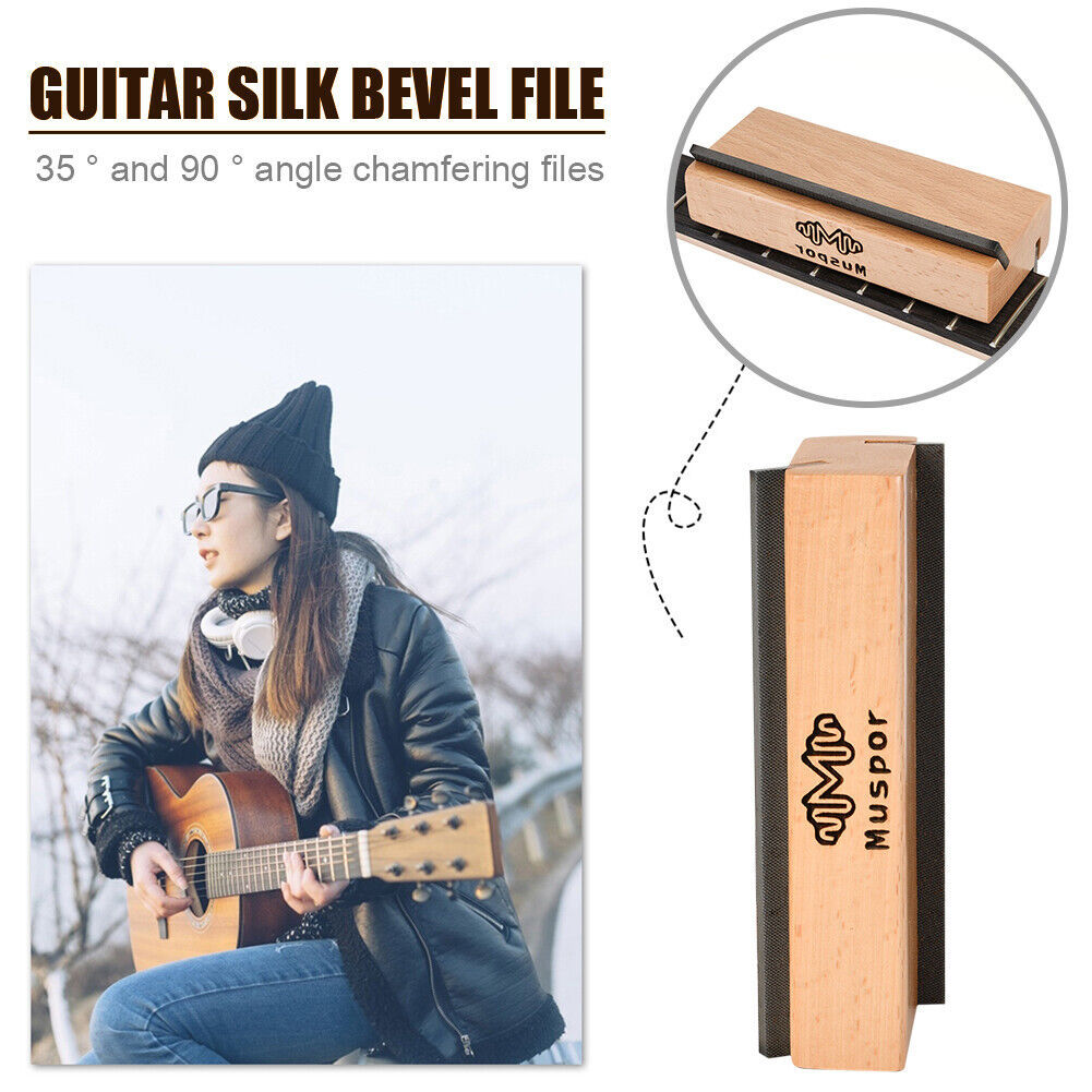 Muspor 2 in 1 Guitar Fret End Beveling File Luthier Polishing Repair Tool