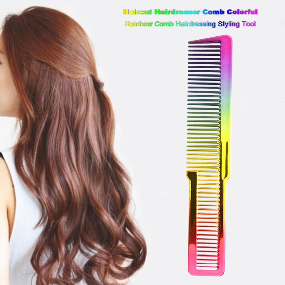 Haircut Hairdresser Comb Colorful Rainbow Comb Hairdressing Styling Tool