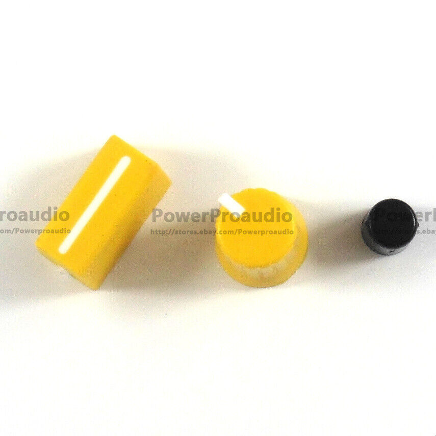 10PCS Rotary Knob+10PCS Fader Cap For Rane Mixer TTM 57 61 62 64 68 (Yellow)