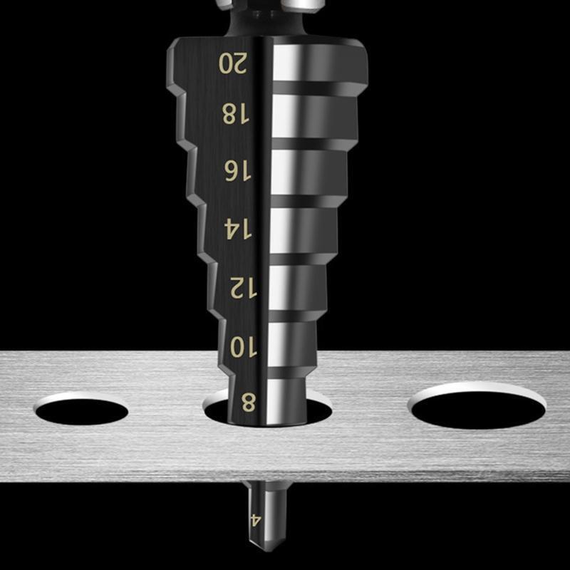 3Pc High Speed Steel Step Drill Bit Set Metric 3-12mm/4-12mm/4-20mm for Drilling