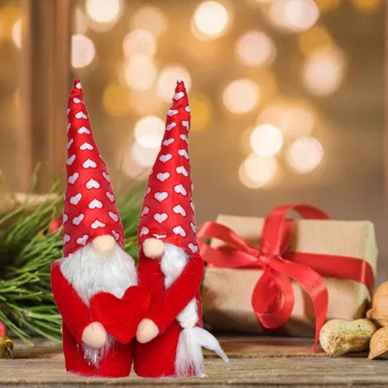 Valentine Gnome Couple Heart Love Tomte Elf Dwarf Nisse Scandinavian Santa Decor