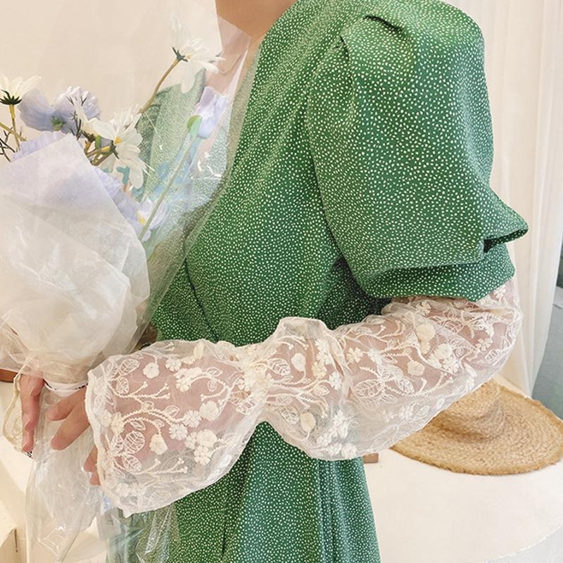 1 Pair Women's Lace Gloves Long Ultra-thin Sun UV Protection Sleeve for Girl
