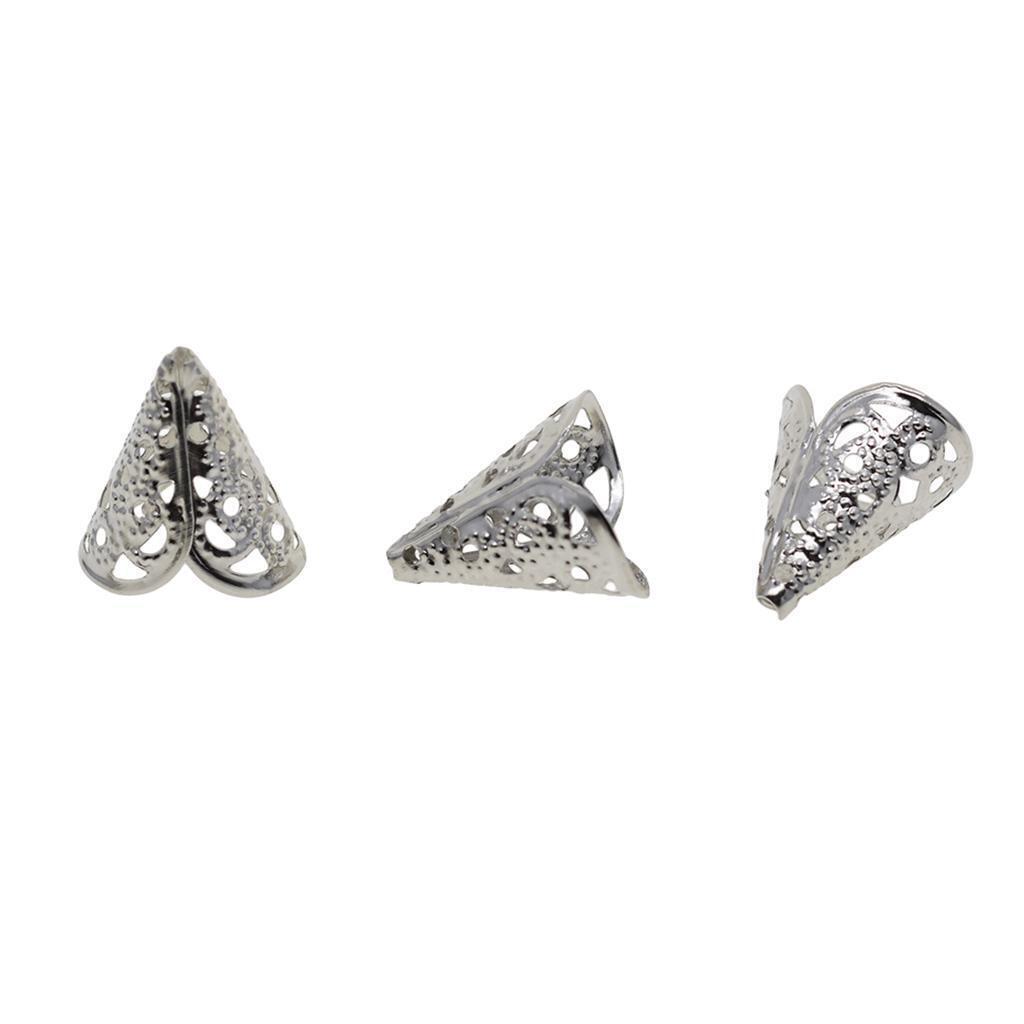 50x Filigree Cone Shape End Caps Bead Caps Tassel Making Jewelry Connectors