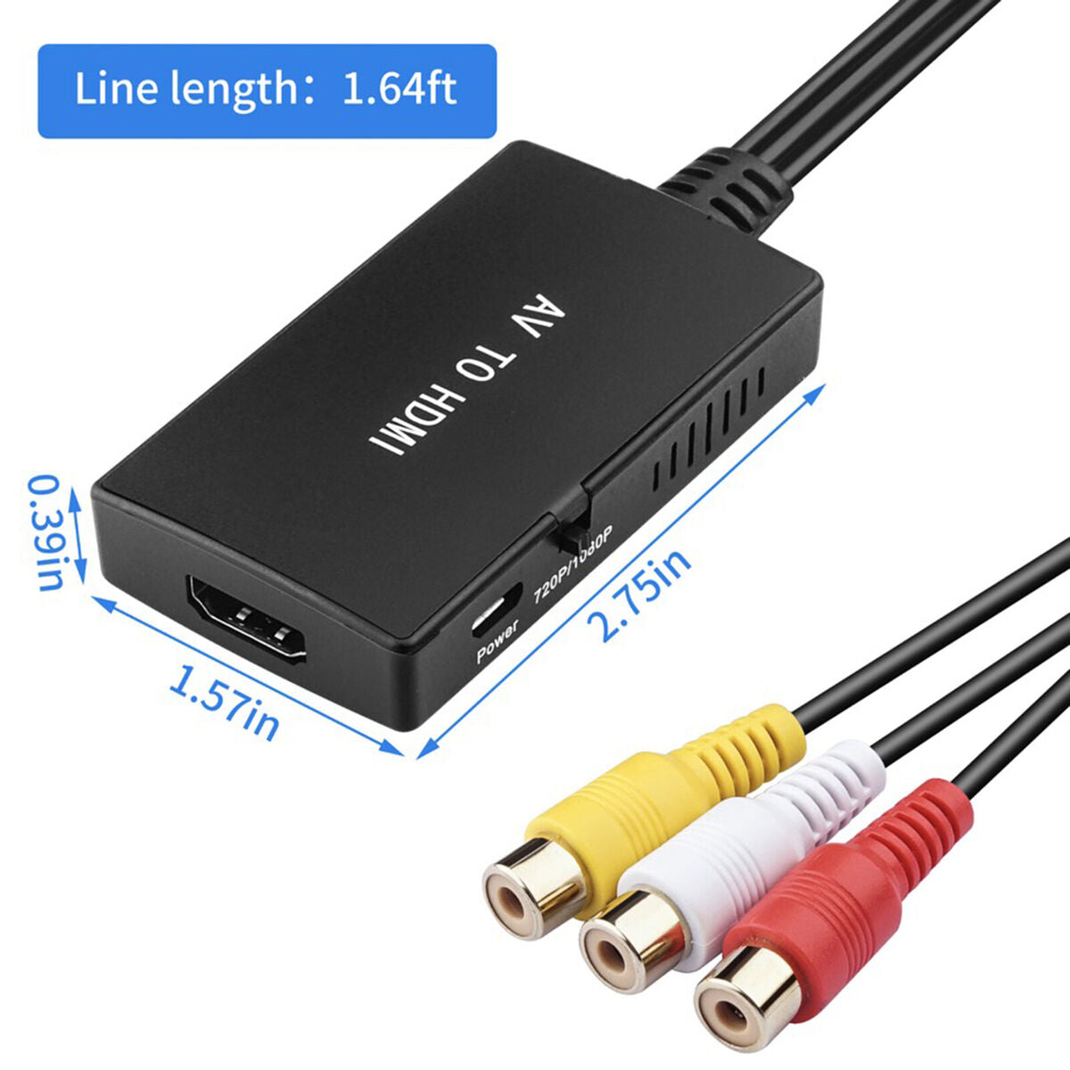 RCA to  Converter, Composite to  Adapter Support 1080P PAL/NTSC for TV
