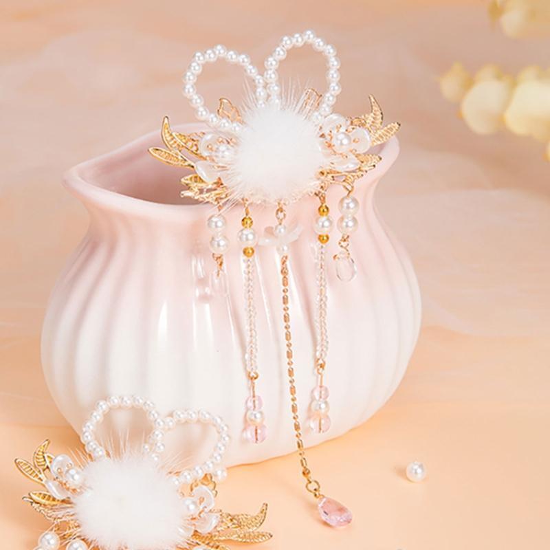 Girls Hair Clips Bunny Ear Shape Hairpin Alloy Hair Clips Cartoon Style Design