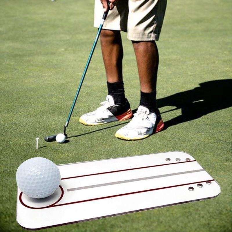 Golf Putting Training Aid Practice Putting Alignment Tool Mirror Protable Easy