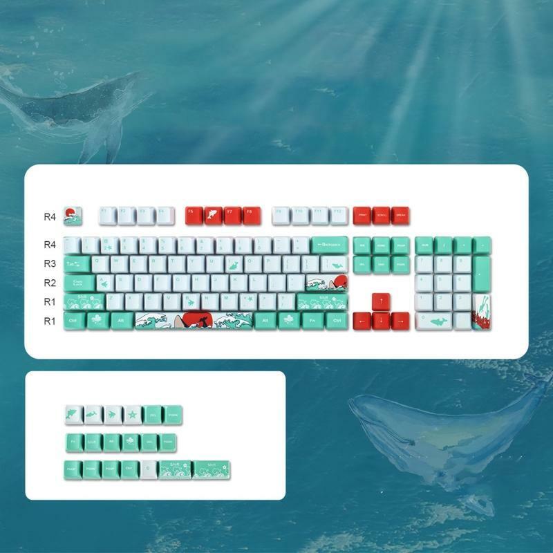 Coral Sea 123 Keys OEM PBT Keycaps for Mechanical Keyboard Cherry MX Switches