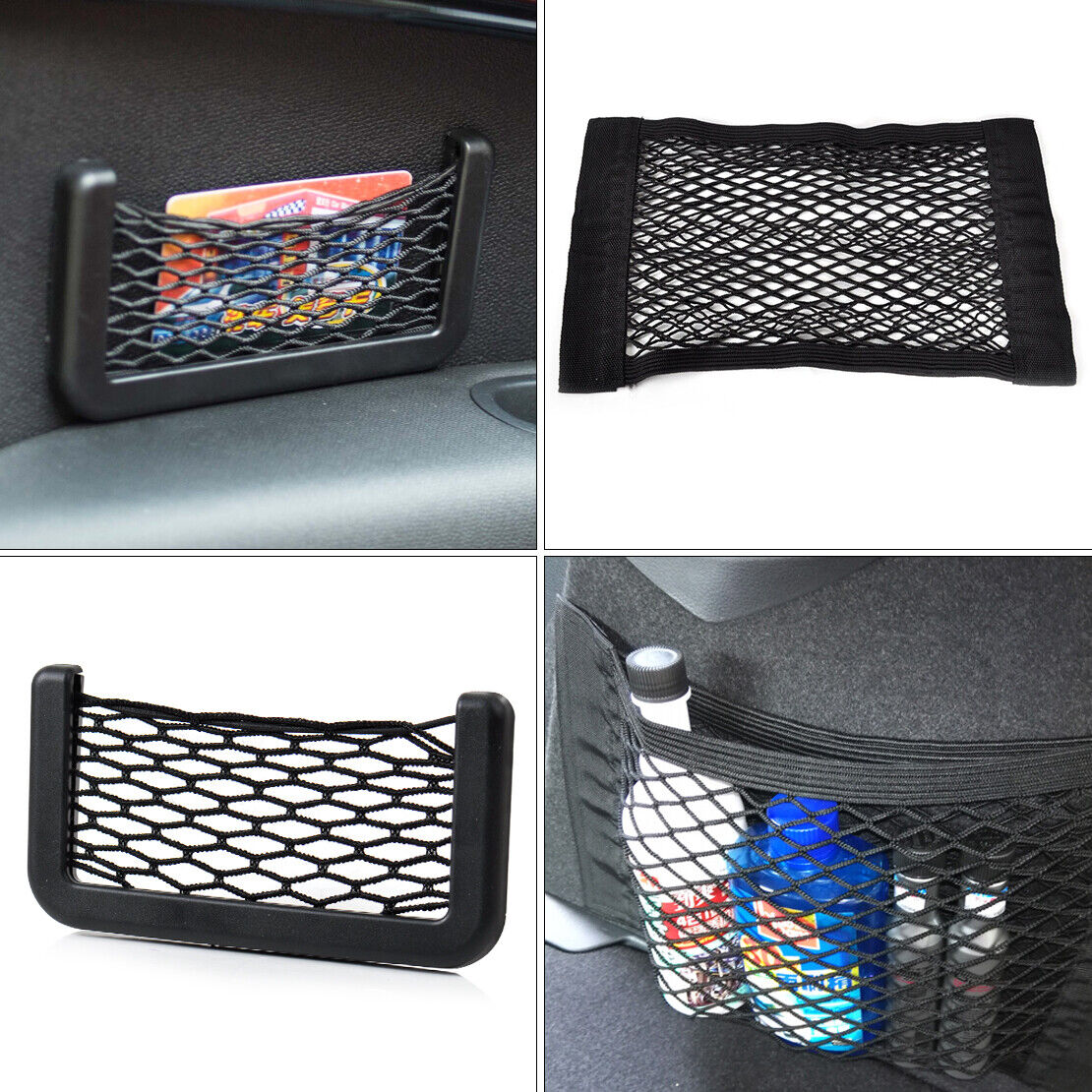 2X Universal Car Seat Rear Storage Pocket Phone Card Net Bag Organizer Holder Li