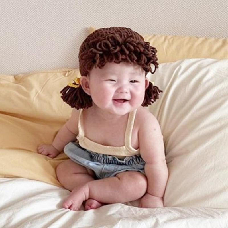 Newborn Photography Props Knitted Crochet Hat Baby Infants Braided Beanie Cap