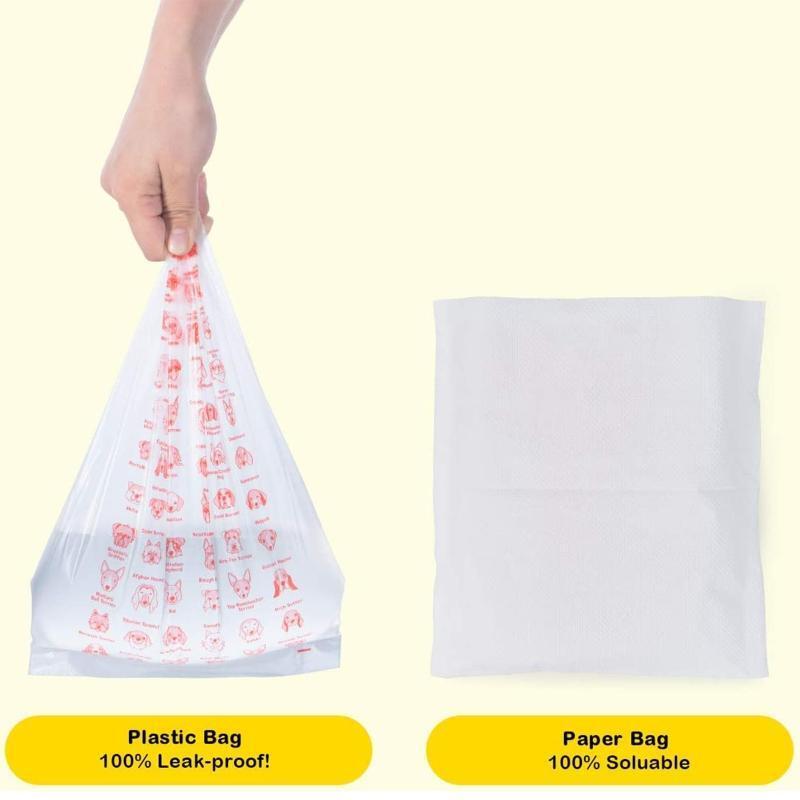 100pcs Dog Poop Bags Large Waste Bag Double Layers Biodegradable Easy to Carry