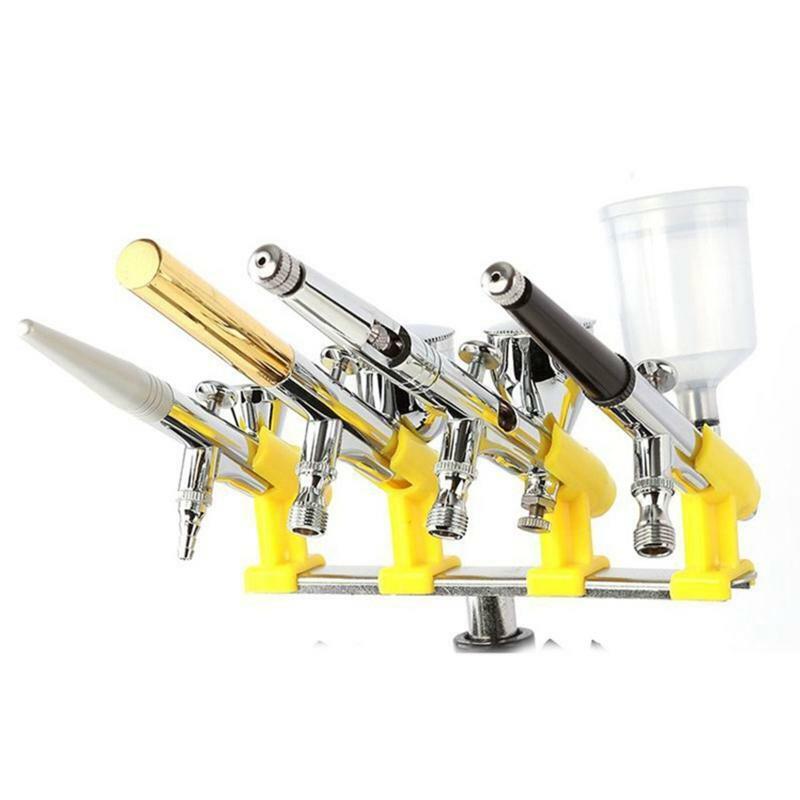 360° Rotate Airbrush Holders 6 Stand Clamp-on Painting Sprayer Tabletop Station