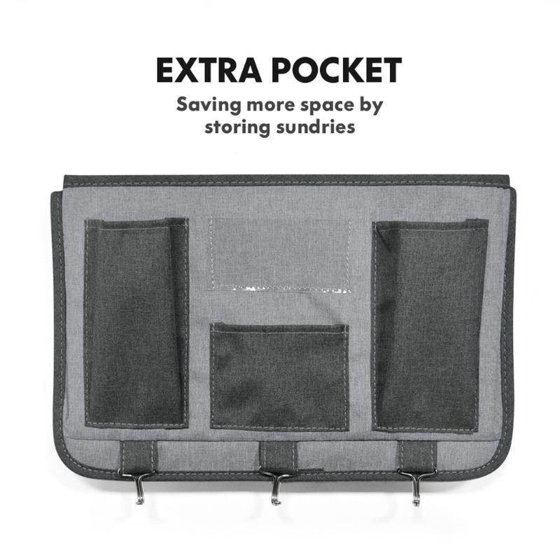 Punch-free Door Wall Hanging File Mail Organizer Bag with 2 Metal Hanging Hooks