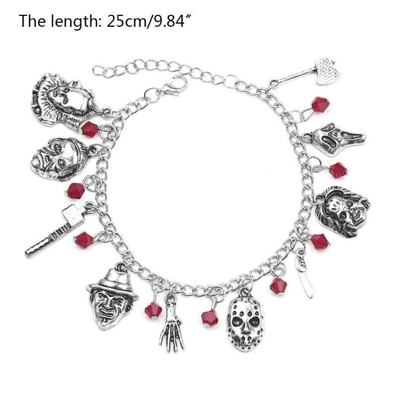 Horror Movie Charm Bracelet Ghost Chain Men Women Halloween Costume Jewelry Gift