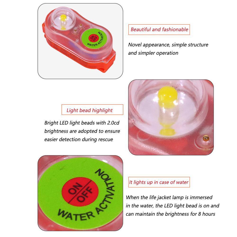 Life Jacket Light LED Self-Lighting Life Saving Conspicuous Lamp (Red)
