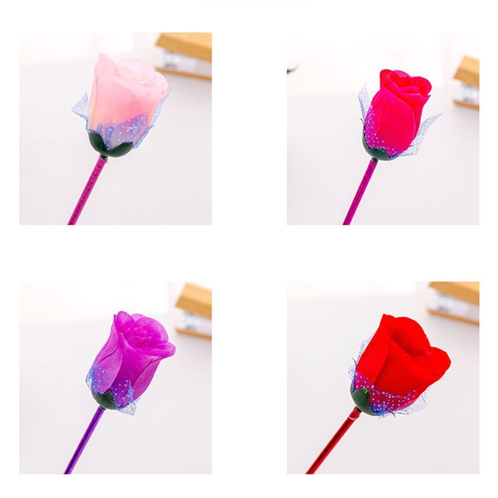 Students School Creative Rose Flower Stationery Valentine's Day Ballpoint Pen