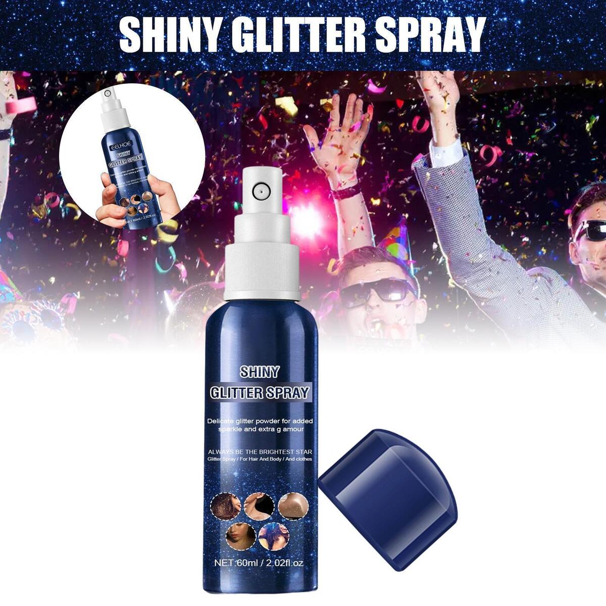 Hair Body Glitter Spray Face Highlighter Long Lasting Glow for Festival Rave
