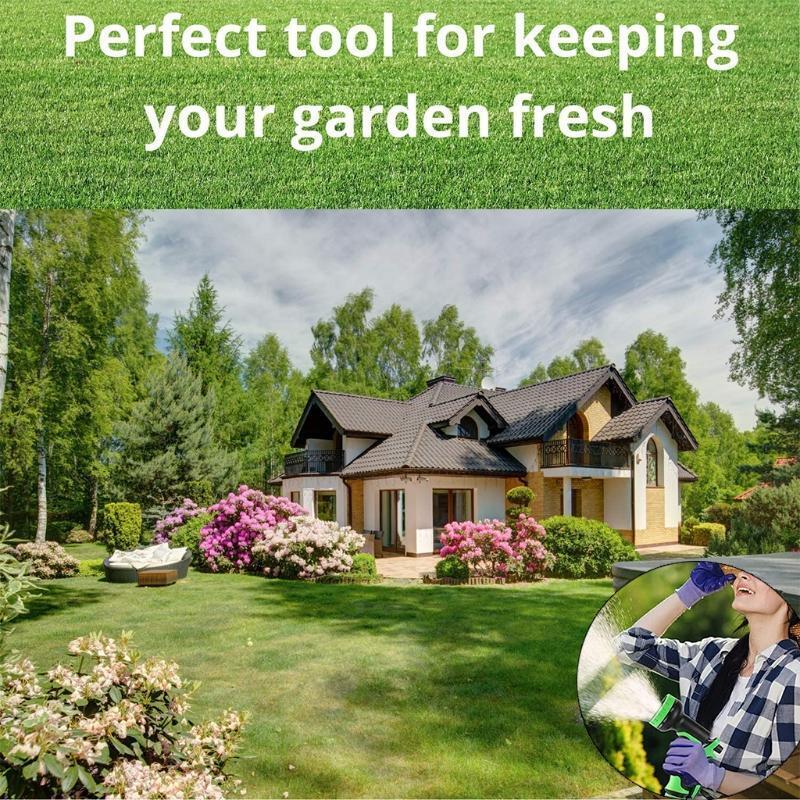 Foldable 590 inch Garden Outdoor Hose and Reel with Nozzle for Plant Watering