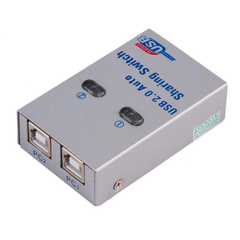2 Ports USB 2.0 Auto Sharing Switch Hub Splitter Selector Switcher for Printer