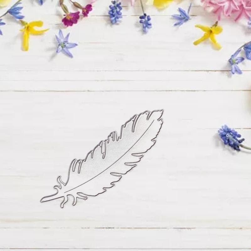 Feather Metal Cutting Dies Stencil DIY Scrapbook Album Paper Card Template Mold