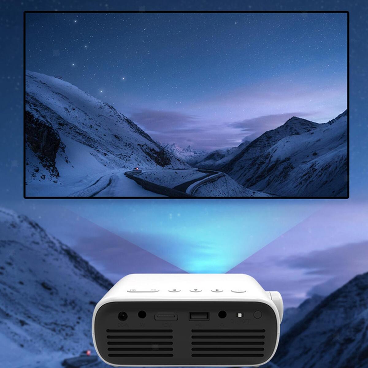 Fityle Portable Mini Projector 1080P 80'' with LED HDMI AV USB AUX 3.5mm US