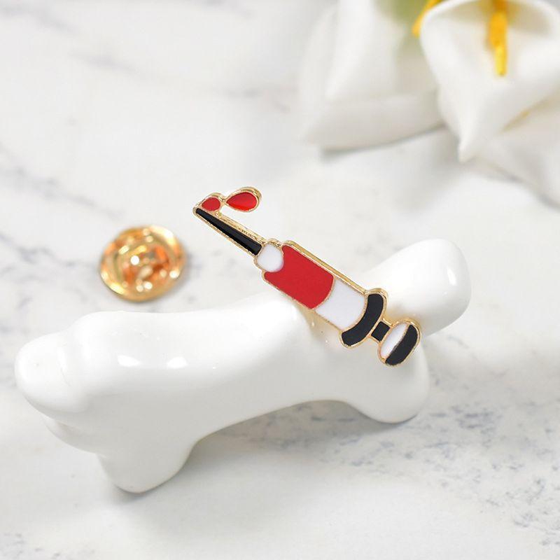 Enamel Medical Syringe Brooch Lapel Pin Fashion Jewelry Gift for Doctor Nurse